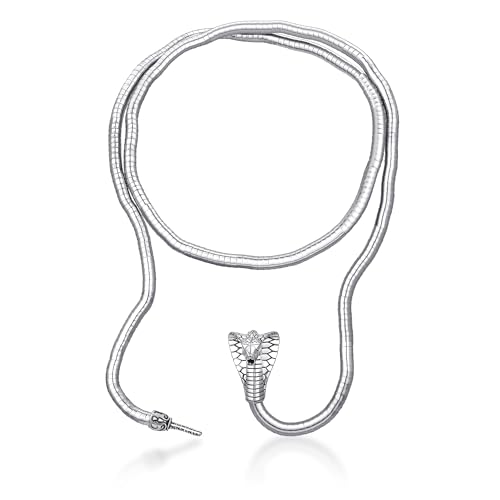 Bendable Snake Chain Necklace for Women Arm Cuff Flexible Twisty Multi-purpose DIY Bracelet and Punk Choker Trendy Medusa Snake Jewelry Gift - style: DIY Snake Silver