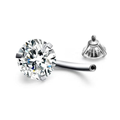 FECTAS 14g Belly Button Rings Surgical Steel CZ Petite Navel Ring for Women Body Piercing Jewelry Petite select Barbell Len 6mm 8mm 10mm 12mm 14mm Silver - style: silver1-2pcs-12mm bar