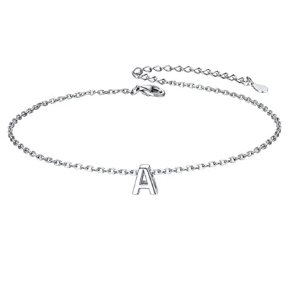 ChicSilver Initial Bracelet for Women 925 Sterling Silver Letter Initial Bracelet Dainty Personalized 26 Alphabet Jewelry Gifts for Birthday Anniversary Wedding - style: 01.A