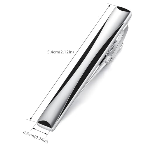 HONEY BEAR Silver Black Rectangle Cufflinks Tie Clips Set for Men Wedding | Business, Tarnish-Resistant, Steel-Plated Copper Base, Gift Box, for Groomsmen, Father, Husband, Anniversary, Formal Events