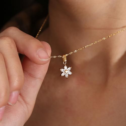 16 Inch Women's Pendant Necklace Chains - 5 Different Pendant Designs, Dainty Adjustable Chains(Gold/Silver) - color: gold6