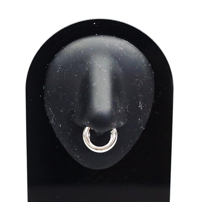 4G/6G/8G/10G/12G/14G/16G/18G/20G Hypoallergenic Nose Hoop Rings Steel Hinged Clicker Segment Gold/Rose Gold/Black/Pink Color - style: 1pc: 6g×10mm Silver tone