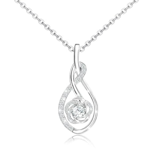 Sterling Silver Pendant Necklace Charms Hypoallergenic Fashion Jewelry Dainty Valentines Day Birthday Gift for Women - style: Rose Flower
