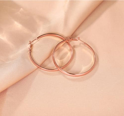 925 Sterling Silver Hoop Earrings Hypoallergenic Large Thin Hoops Earring | Lightweight Big Silver Hoops Hypoallergenic Large Hoop Earring for Women Sensitive Ears Oversize Hoops 30/40/50/60/70mm - color: 50mm Rose Gold