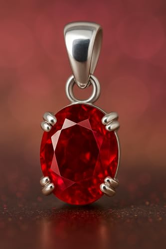 Natural Ruby Pendant Certfied Necklace 5.55 Carat precious Oval Shape Stone Pendant Pure 925 Sterling Silver