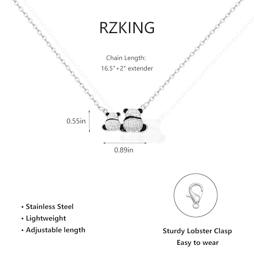 RZKING Silvery Necklace for Women, Gifts for Friend Mom Daughter Teacher - style: Panda