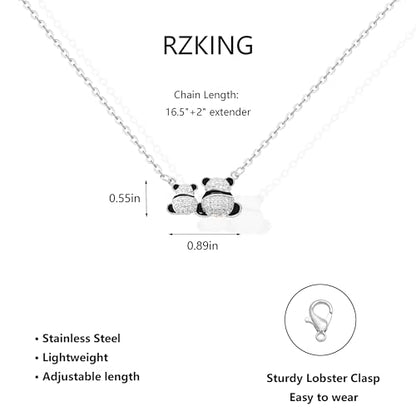 RZKING Silvery Necklace for Women, Gifts for Friend Mom Daughter Teacher - style: Panda