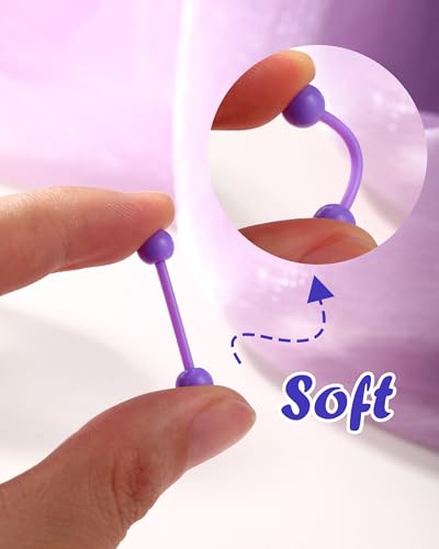 Jewseen 5PCS Tongue Barbells 14G Acrylic tongue piercing jewelry Candy Color tounge bars tongue piercing jewelry tongue rings for women - color: Blue