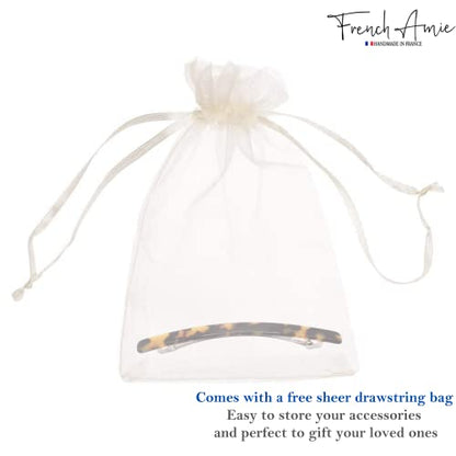 French Amie Long and Thin Large 4 Inch Acetate Hair Clip Barrette | Handmade Shell For Women Girls Teens Adults Everyday Style - color: Tokyo