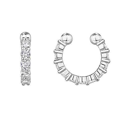 PAVOI 14K Gold Plated CZ Ear Cuff Earrings for Women, Clip On Cartilage | Hypoallergenic Huggie Ear Cuffs with Cubic Zirconia - style: CZ - Wide
