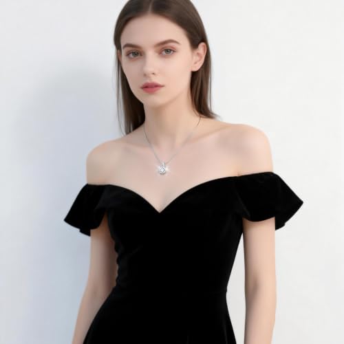 2Ct Cubic Zirconia Necklaces for Women Dainty Solitaire Simulated Diamond White Gold Pendant,Silver Clavicle Choker Adjustable Chain,Luxury Trendy Jewelry for Anniversary Her Mom Wife Gifts - color: Square