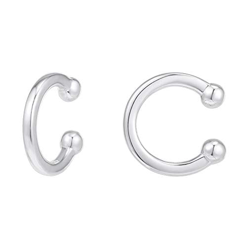 PAVOI 14K Gold Plated 925 Sterling Silver Round Huggie Ear Cuff Earrings for Women | Clip On Cartilage Cuff Earrings - style: Plain