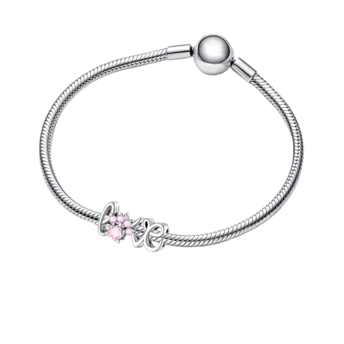 925 Sterling Silver Charms for Bracelets and Necklaces Lipstick and Perfume High Heels Dangle Pendants Heart Butterfly Bead Charms Halloween Christmas Gift for Womens - style: Cat Paw Print Letter LOVE Charm