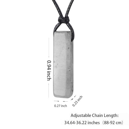 FANASY Natural Gemstone Pendant Necklace for Men Healing Crystal Pendant Adjustable Black Rope Necklace Jewelry Gifts for Women Men - color: Labradorite