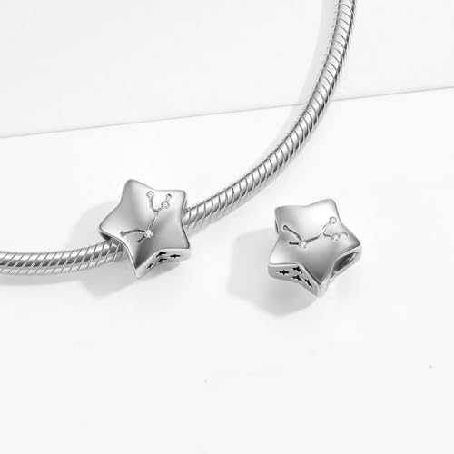 Constellation Charm 925 Sterling Silver Birthstone Bead for Pandora Charms Bracelet-Gift for Anniversary Birthday Christmas Day - color: Virgo A