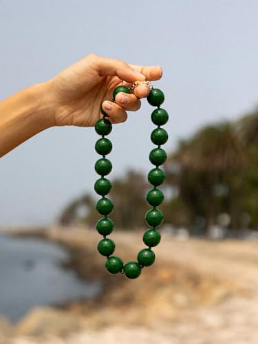 JNF Chunky Beaded Necklaces Women Large Big Ball Bead Choker Necklace Bold Statement Beads jewelry Gift - color: green beaded