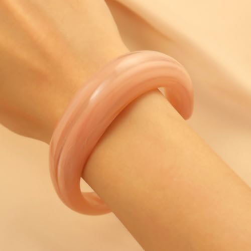Chunky Resin Bangles Bracelet for Women Geometric Open Acrylic Cuff Bracelet Adjustable Acrylic Resin Wide Bracelets Irregular Wrist Bangle Bracelet for Women - style: Style2
