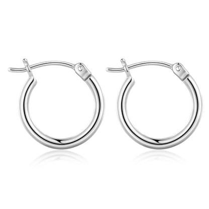 Gacimy Gold Hoop Earrings for Women 14K Real Gold Plated Hoops with 925 Sterling Silver Post - color: Silver, size: 16mm