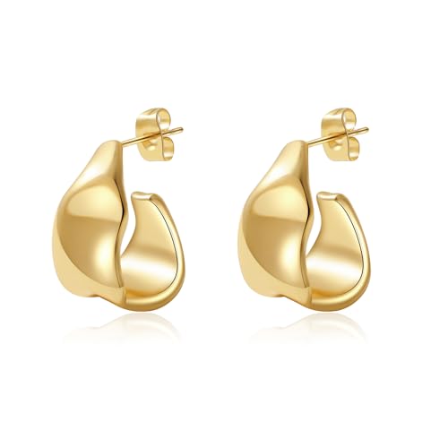 SHERLOVE Chunky Knot Gold Earrings Women Statement Drop Dangle Earrings | 14K Gold Plated Hypoallergenic Lightweight,Trendy Dainty Elegant Cute,Women Gold Jewelry Fashion Accessories Gifts - color: Stud Gold A
