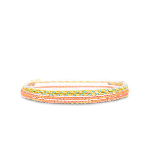 Made by Nami 2 Pcs Wave String Ankle Bracelets for Women Waterproof & Adjustable Thin Braided Anklet Surfer Boho Ankle Bracelet Set of 2 Beach Accessories - color: Retro 2 & Orange