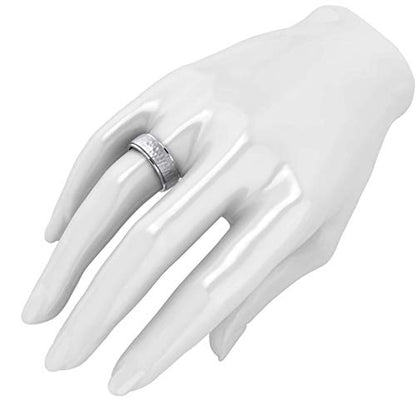 Heavy Solid Sterling Silver 6mm and 8mm Hammered Unisex Wedding Band Comfort Fit Ring Raised Center Polished Sides - color: 8 Millimeters
