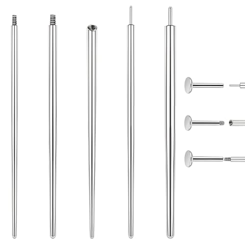 Piercing Taper Ball Grabber Tool Stainless Steel Nose Ear Piercing Kits | Nose Septum Eyebow Helix Conch Tragus Daith Piercing Jewelry Changing Tool,14G 16G 18G 20G Flat Back Earrings Applicator Tool - style: 16G Piercing Taper