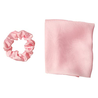 Pack of 2 Knotted Bow Hair Scrunchies Elastic Hair Scarf Black Hair Ties Bands Satin Hair Ribbon Scrunchy Red Ponytail Holder for Women and Girls (Light pink) - color: Light pink