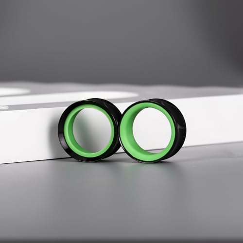 DOEARKO 2Pcs Ear Gauges Hollow 316L Stainless Steel Double Flared Ear Plugs Tunnels Stretcher Body Piercing Earring Jewelry for Women Men 2G(6mm)-1"(25mm) - color: B&G, size: 22mm(7/8")