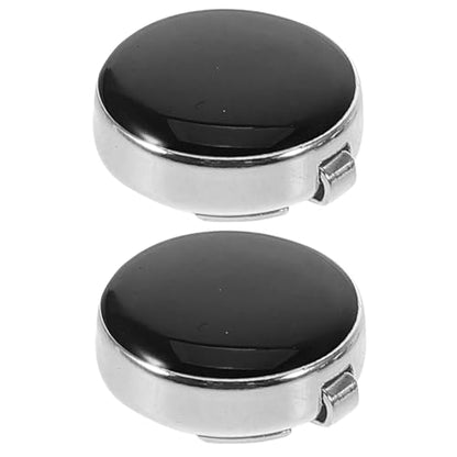 Black Stud Cufflinks 24 Pcs Round Metal Button Covers for Men Dress Shirts | Classic round stud cufflinks set for formal wear, tuxedo suits, and groomsmen accessories.