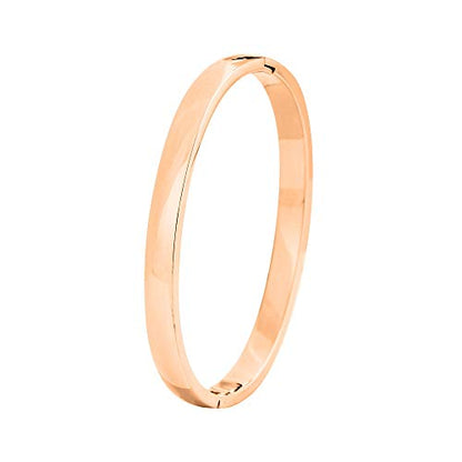 Women's Stackable Bangle Bracelet Hinged Oval-Shape - color: Rose Gold, size: Medium 6.75"Inches