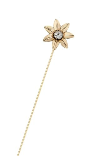 Alilang Women's Elegant Vintage Hat Pin Bendable Long Needle Lapel Pins Brooches on Hair Hat Scarf - color: 1pc White