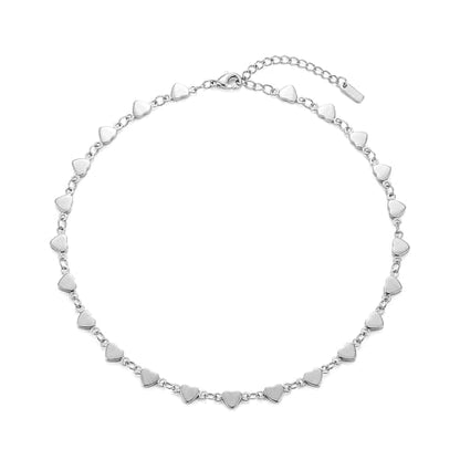 Stainless Steel Chain Ankle Bracelet for Women Adjustable Waterproof Anklet - color: Silver / Heart