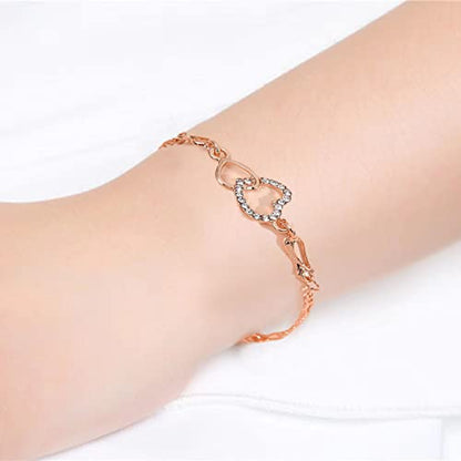 925 Sterling Silver Bracelets for Women Adjustable Love Heart Charm Chain Bracelets Fashion Jewelry Valentine's Day Gifts for Your Lover - color: 5-Silver