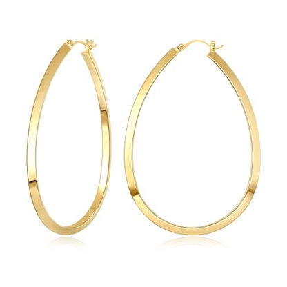 Large Gold Knot Hoop Earrings for Women 18K Gold Hoop Earrings Statement Lightweight Hoops Trendy Gold Hoops Earrings Jewelry - color: D-Teardrop Big Hoop Earrings