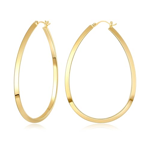 Large Gold Knot Hoop Earrings for Women 18K Gold Hoop Earrings Statement Lightweight Hoops Trendy Gold Hoops Earrings Jewelry - color: D-Teardrop Big Hoop Earrings