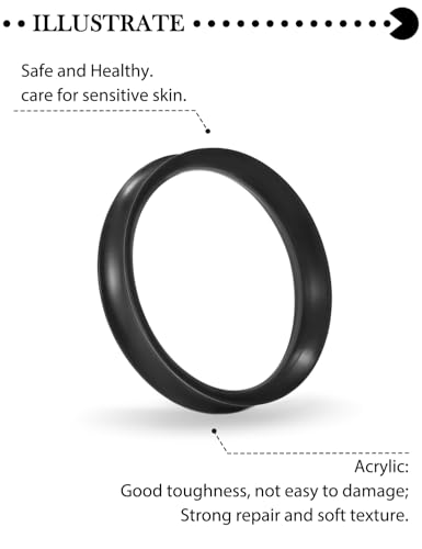 10G-50mm Thin Black Silicone Ear Gauges Tunnels Rubber Ear Plugs Gauges Double Flared Flexible Tunnel Earrings for Women Men - color: 42mm = = 1 5/8 inch = 1.65 inch