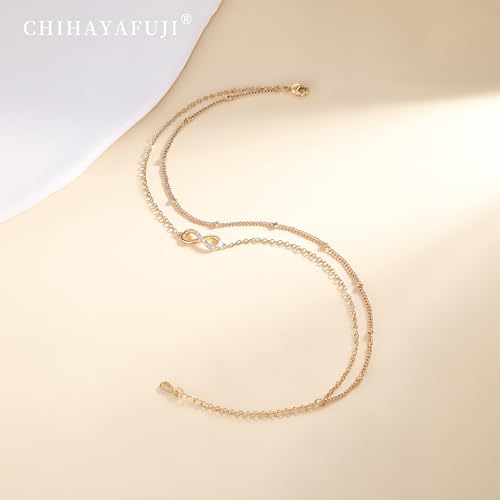 Sterling Silver Ankle Bracelets for Women Gold Waterproof Non Tarnish Beaded Chain Layered Stacking Dainty Butterfly Plus Size Large Anklet Summer Beach Vacation Jewelry Gift - color: gold4
