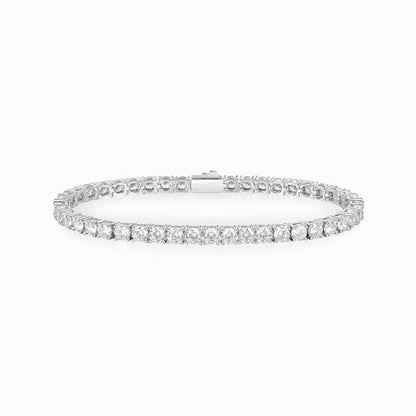 3/4/5mm Tennis Bracelet, 18k White Gold Plated 3MM/4MM/5MM Iced Out Round Cubic Zirconia Tennis Bracelet for Women Men 6.5/7/7.5 Inches - color: 4MM White Gold, size: 6 inch