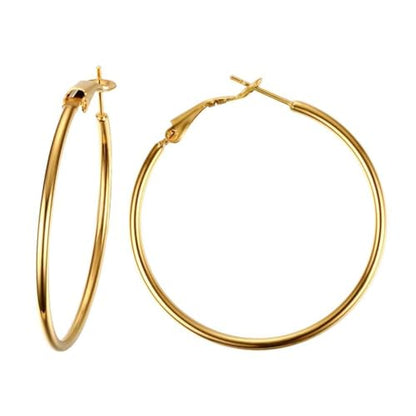 Large Hoop Earrings for Women 4 Pairs Stainless Steel Gold and Silver Hoop Earrings Set Lightweight Hypoallergenic Big Hoop Jewelry for Everyday Party and Gifts 40mm 70mm - color: Gold-60mm