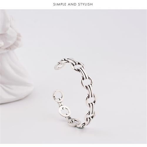 925 Sterling Silver Bangles For Women Handmade Silver Bangles Open Adjustable Bangle Bracelets For Women Silver Open Cuff Bracelets Stackable Wrap Bangles Festival Jewelry Gifts - color: Style 13