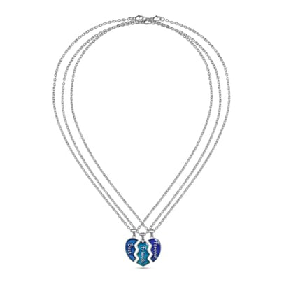 FM FM42 Temperature Sensing Color Changing Pendant Necklace with 19.29" Stainless Steel Rolo Chain - color: BFF Necklace Set, Pack of 3