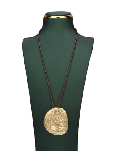 Boho Necklaces for Women Chunky Circle Necklace Bohemian Necklaces | Chunky Boho Necklace for Women Layered Boho Circle Leather Choker Necklace Long Vintage Necklaces Bohemian Jewlery Gifts - style: Big Hippie Necklace