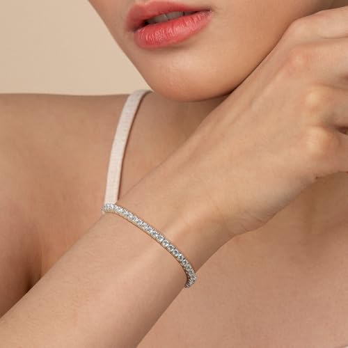 3MM Cubic Zirconia Tennis Bracelet for Women and Men, Classic Tennis Bracelet Small Wrist Size 6-7.5 inches - size: 7.5"