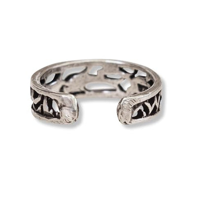 Sterling Silver Toe Ring, Adjustable Open Band, Handmade | Fits Toe, Knuckle or Pinky Ring | One Size Fits Most | Comfortable to Wear | Minimalist Style | Water Resistant - style: Dolphins Band