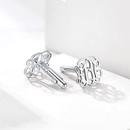 Custom4U Custom Photo Cufflinks for Men Father of the Bride Gifts - color: E-Monogram-Steel