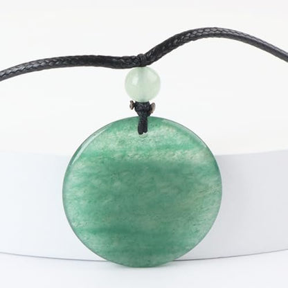 Anjiucc Natural Gemstone Tree of Life Black Obsidian/Golden Obsidian Pendant Necklace for Male and Female Necklace - color: Green Aventurine 1