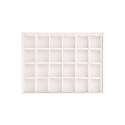 Leather Jewelry Organizer Trays Storage Drawer Display Case (Pearl2) | Velvet Liner Stackable for Necklace,Rings and earring - color: Pearl2
