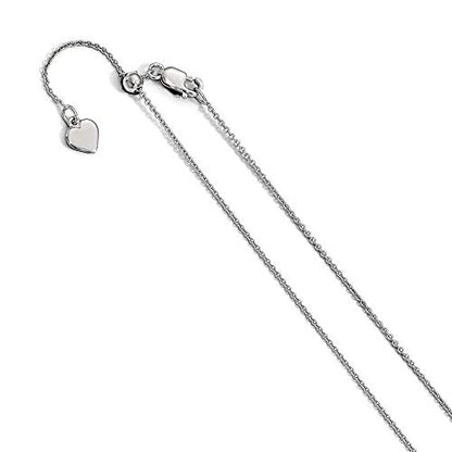 Solid Sterling Silver .95 mm Adjustable Rolo Chain Necklace - with Secure Lobster Lock Clasp