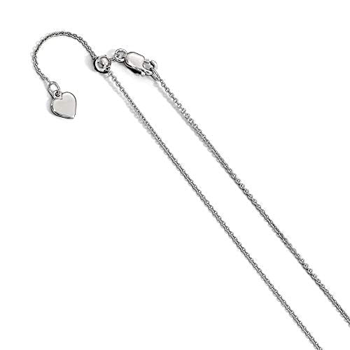 Solid Sterling Silver .95 mm Adjustable Rolo Chain Necklace - with Secure Lobster Lock Clasp