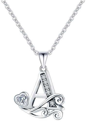 S925 Sterling Silver Initial Letter Necklaces for Women Dainty Letter Chain Necklace for Women Personalized Jewelry Gifts - style: AAA